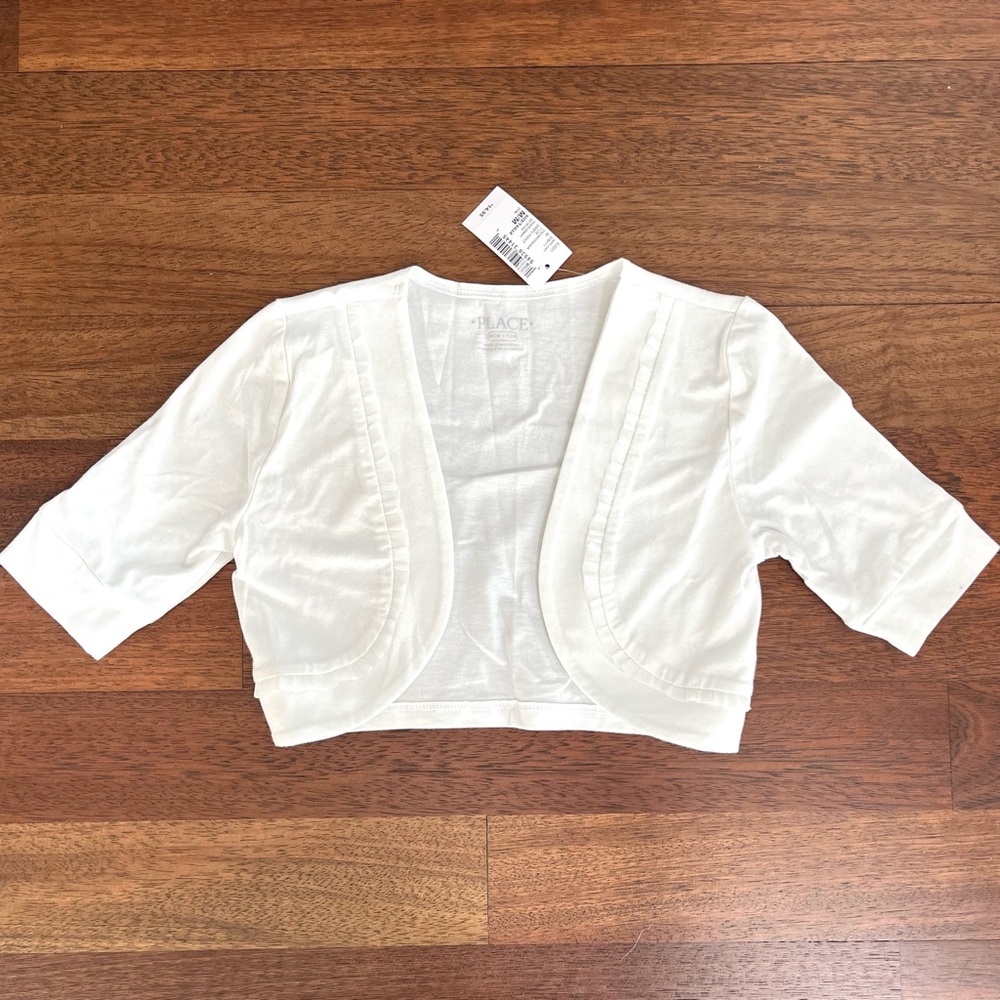 The Children’s Place Lace Hem Cropped Shrug Cardigan - Size M (7/8)